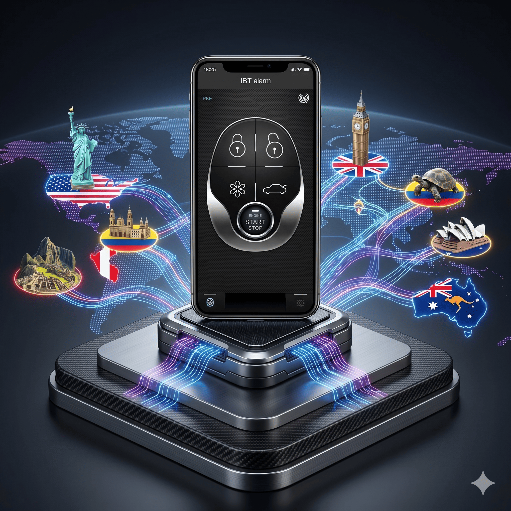 Smart vehicle security network and mobile control product