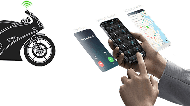 Motorcycle security and mobile control graphic